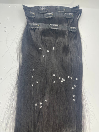Silky Straight Seamless Clip Ins
